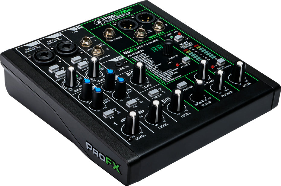 MACKIE 6-Channel Professional Analog Mixer with USB ProFX6v3