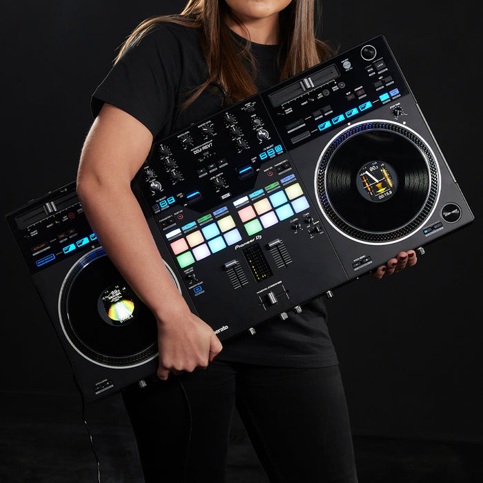 Pioneer DJ Scratch-Style 2-Channel Professional DJ Controller For Serato-Multiple DJ Applications (Black)  DDJ-REV7